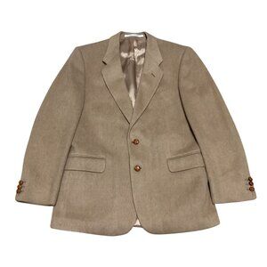 Vtg Camelhair Sport Coat Sz 42R Tan 2 Button Made In England Buckingham Mens